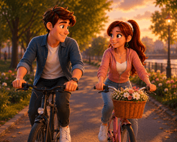 Couple on a cycling date